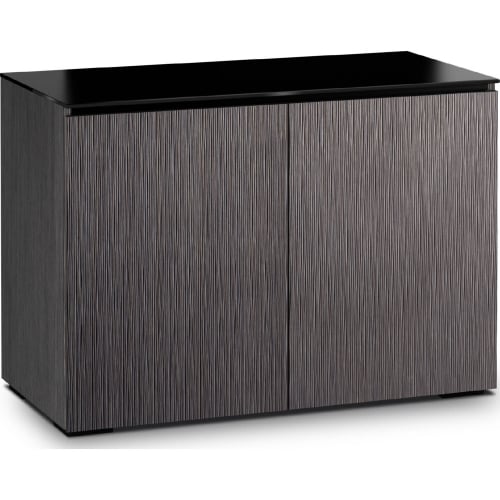 Seattle 323 44" TV Stand in Gray Oak & Black Glass