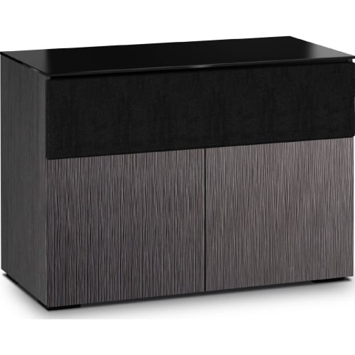 Seattle 329 44" TV Stand in Gray Oak & Black Glass