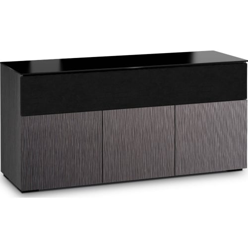 Seattle 339 65" TV Stand in Gray Oak & Black Glass