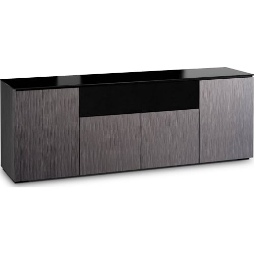 Seattle 345 85" TV Stand in Gray Oak & Black Glass