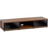 Synergy 131 Triple Width 65" AV Cabinet TV Stand in Cherry, Glass Doors & Black Frame