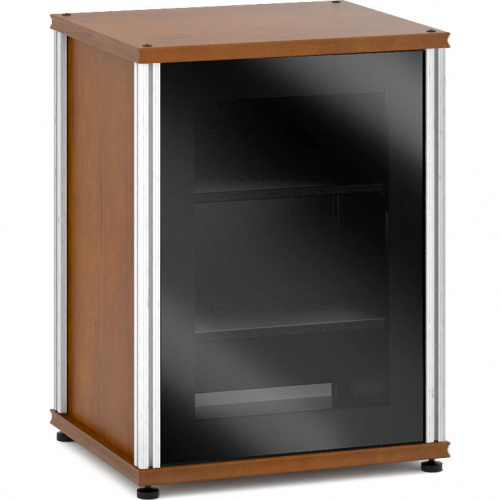 Synergy 30" Tall AV Cabinet Audio Rack in Cherry, Glass Doors & Aluminum Frame