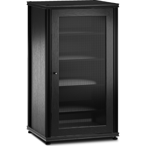 Synergy 402 40" Tall AV Cabinet Audio Rack in Black Oak, Mesh Doors & Black Frame