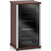 Synergy 402 40" Tall AV Cabinet Audio Rack in Walnut, Glass Doors & Aluminum Frame