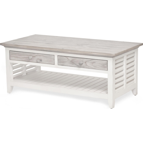 Islamorada Coffee Table in Distressed Gray & White