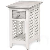 Islamorada Chair Side Table in Distressed Gray & White