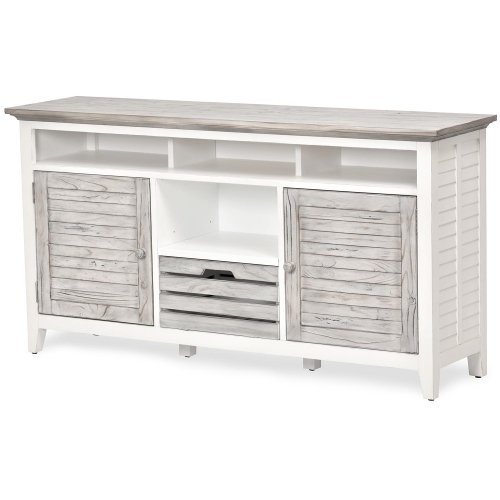 Islamorada 58" TV Stand in Distressed Gray & White