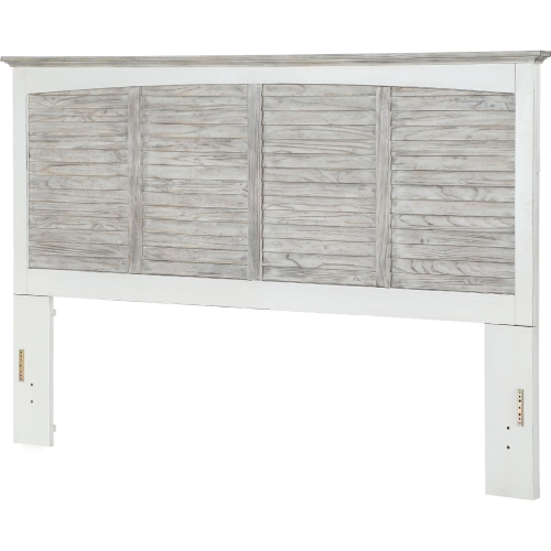 Islamorada Queen Headboard in Distressed Gray & White