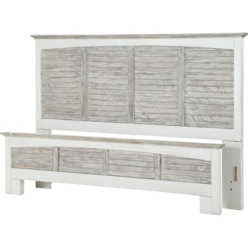 Islamorada Queen Bed in Distressed Gray & White