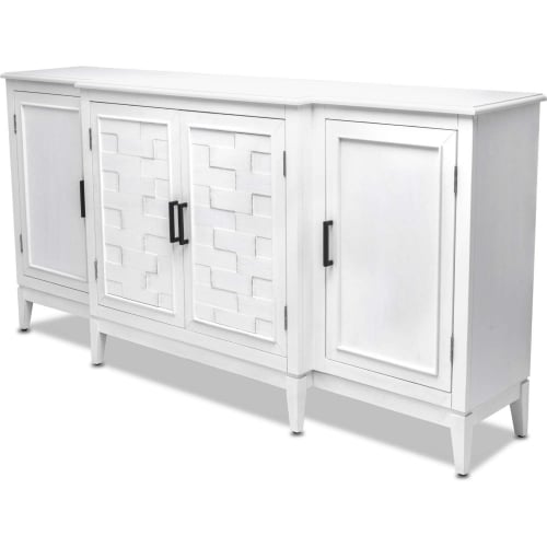 Siesta Key 71" 4 Door TV Stand in White Wash Wood