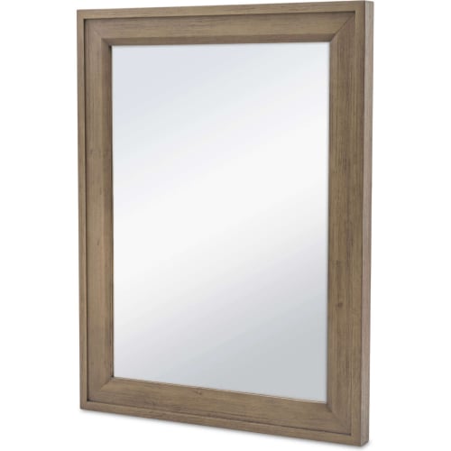 Sanibel Mirror in Distressed Green & Grey Finish Wood