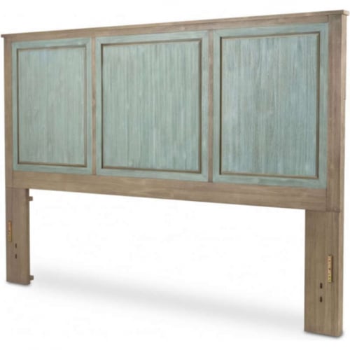 Sanibel King Headboard in Distressed Green & Grey Finish Wood