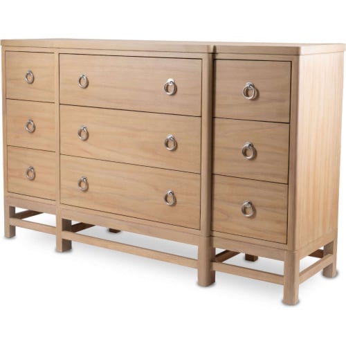 Monterey 9 Drawer Dresser in Sandstone Finish Wood