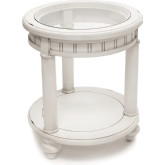 Monaco Round End Table in White