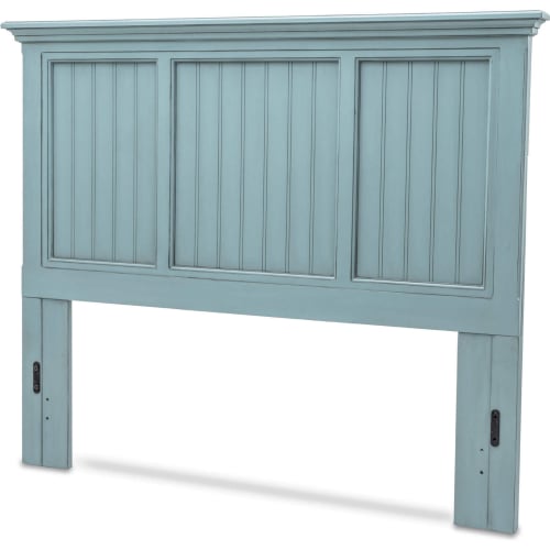 Monaco Queen Headboard in Lightly Distressed Blue Wood