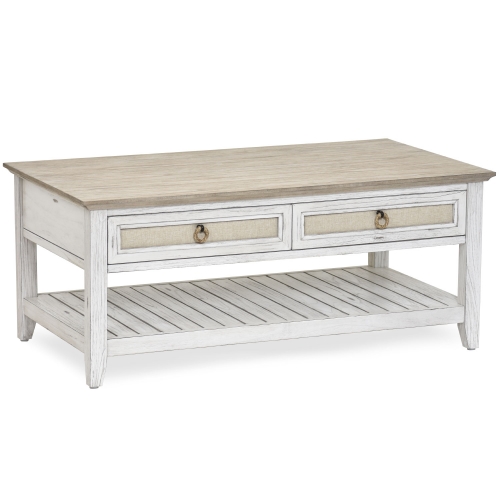 Captiva Island Coffee Table in Sand & Distressed White