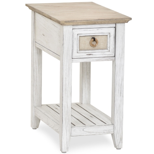 Captiva Island Chair Side Table in Sand & Distressed White