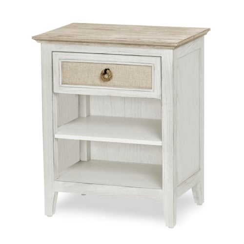 Captiva Island 1 Drawer Nightstand in Distressed Wood & White Wash