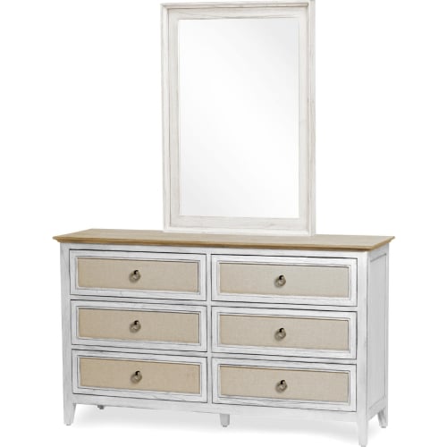 Captiva Island 6 Drawer Dresser in Distressed Wood & White Wash