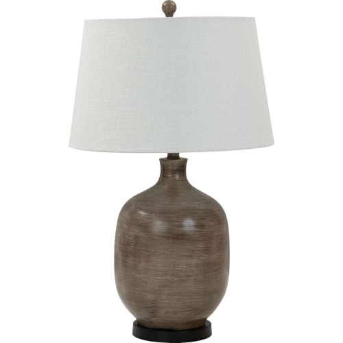 Sierra 28"H Table Lamp in Grey Brown Tone Poly & Linen (Set of 2)