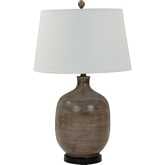 Sierra 28"H Table Lamp in Grey Brown Tone Poly & Linen (Set of 2)