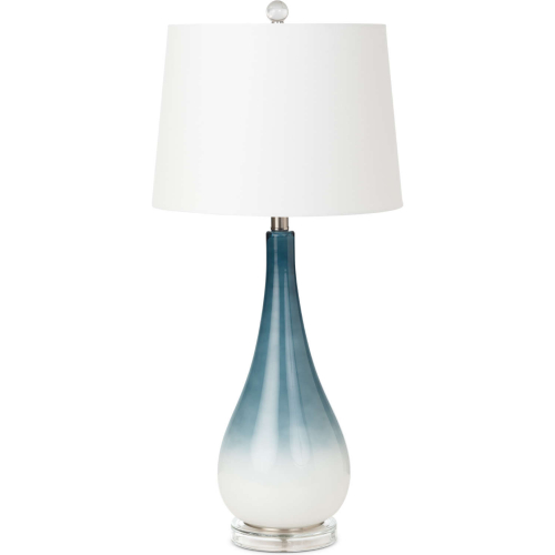 Serenity 30.5"H Table Lamp in Blue & White Glass & Linen (Set of 2)