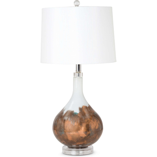 Penny 28"H Table Lamp Brown & White Glass & Linen (Set of 2)