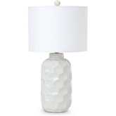 Cordelia 30"H Table Lamp in White Ceramic & Linen (Set of 2)