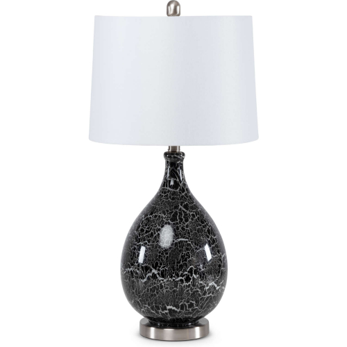 Quinn 28"H Table Lamp in Grey Silver Glass & Linen (Set of 2)