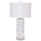 Darla 30"H Table Lamp in White Starfish Shape Poly & Linen (Set of 2)