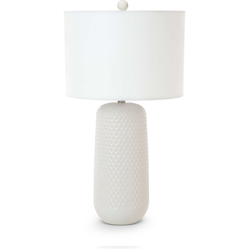 Marlin 30"H Table Lamp in White Ceramic & Linen (Set of 2)