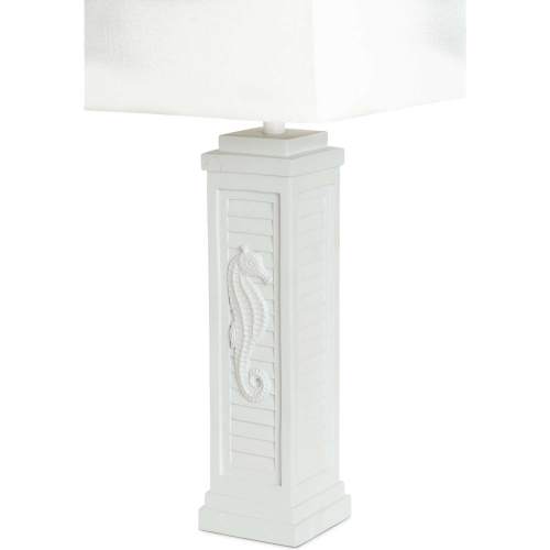 Sea Horse Shutter 32"H Table Lamp w/USB in Bright White & Linen (Set of 2)