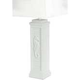 Sea Horse Shutter 32"H Table Lamp withUSB in Bright White & Linen (Set of 2)