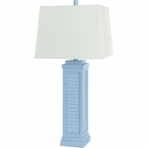 Shutter 32"H Table Lamp w/ USB in Blue Poly & Linen (Set of 2)