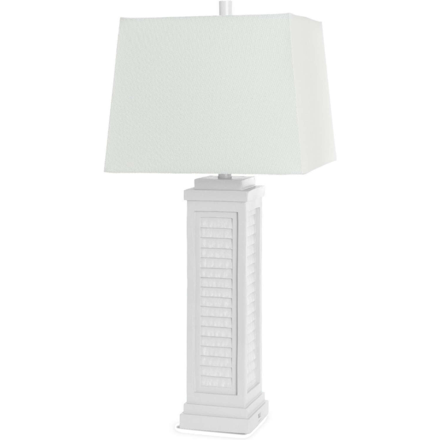 Coastal shutter table lamp in white sales