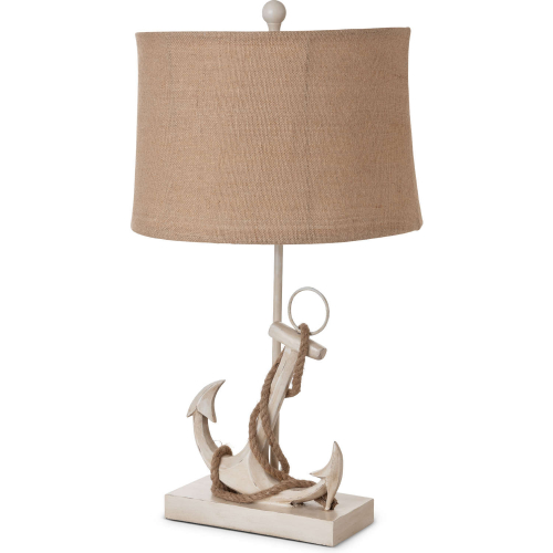 Anchor 28"H Table Lamp Distressed White Poly Anchor (Set of 2)