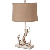 Anchor 28"H Table Lamp Distressed White Poly Anchor (Set of 2)