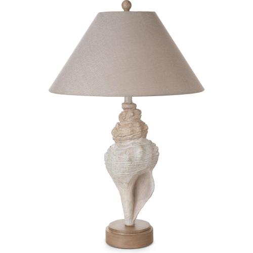 Conch 30"H Table Lamp in Seashell Shape Poly & Linen (Set of 2)