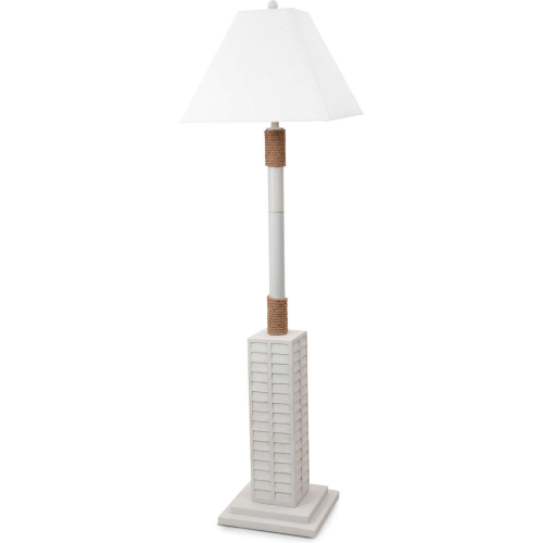 Shutter 63"H Floor Lamp in Off White Poly & Linen