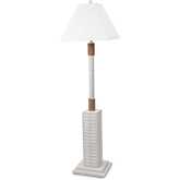 Shutter 63"H Floor Lamp in Off White Poly & Linen