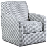 Flash Dance Swivel Glider Accent Chair in Grey Check Fabric