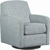 Flash Dance Swivel Glider Accent Chair in Blue Fabric