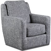 Diva Swivel Glider Accent Chair in Grey Fabric