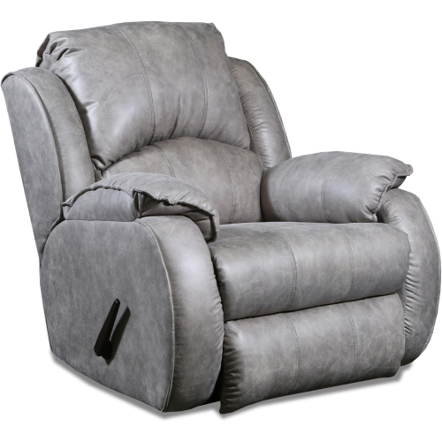 Cagney Manual Rocker Recliner in Nickel Grey Duralux Vegan Leather