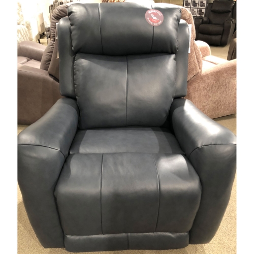 View Point Swivel Rocker Recliner in Horizon Blue Leather