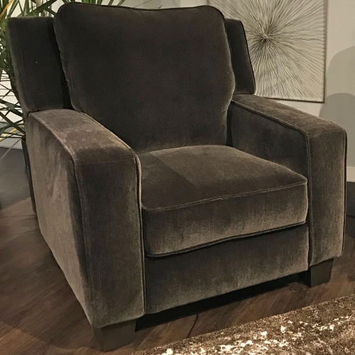 West End Power Headrest Hi-Leg Recliner in Java Brown Fabric