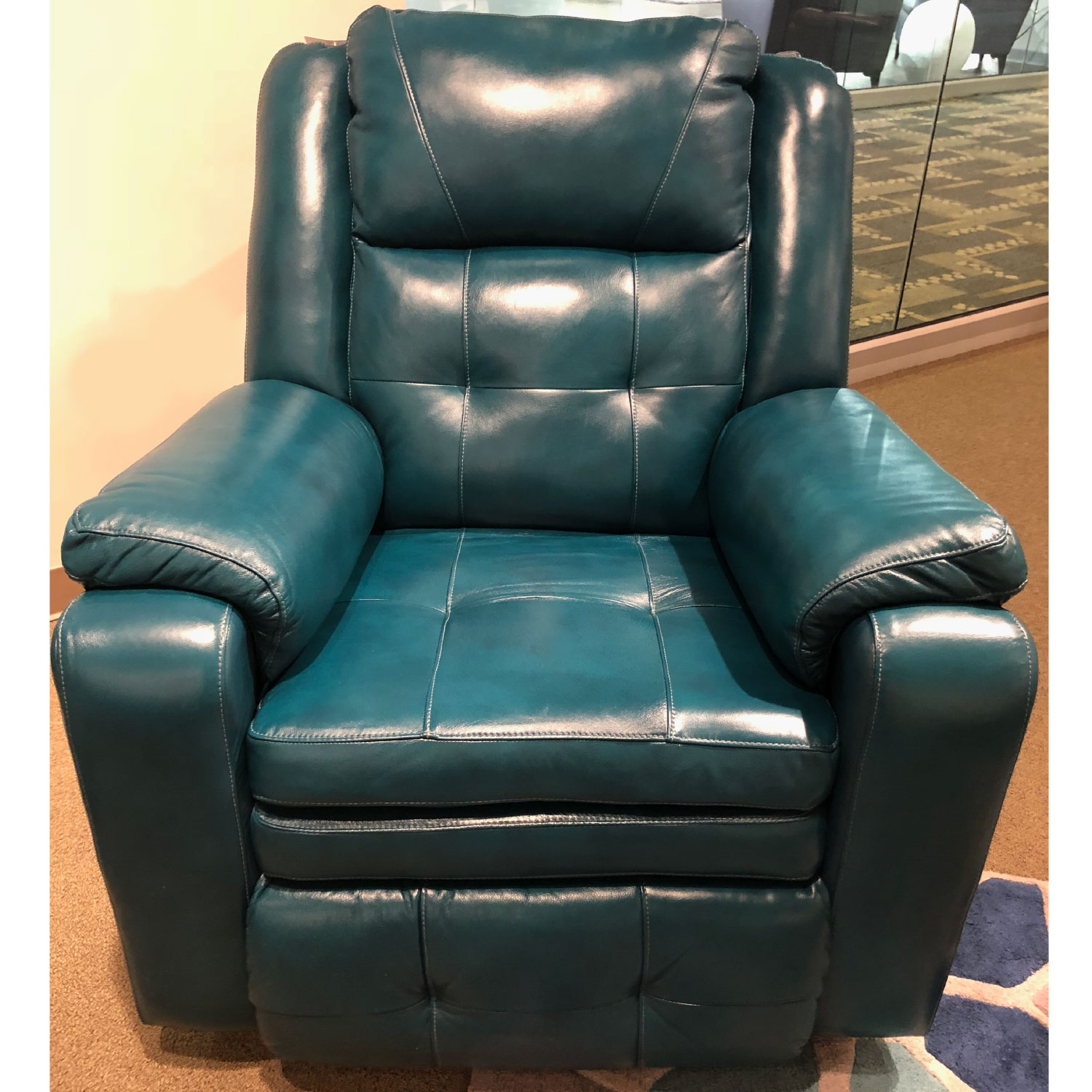 leather green recliner