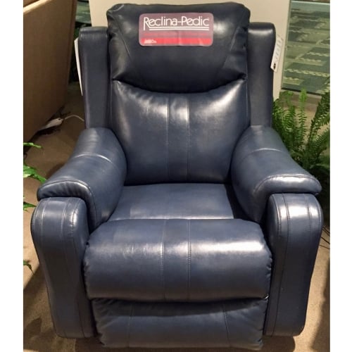 Marvel Manual Rocker Recliner (Shown in Discontinued Regatta Blue Leather)