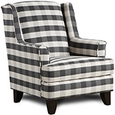 Accent Chair in Brock Charcoal Grey Check Fabric