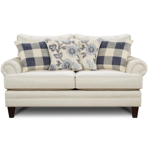 Loveseat in Catalina Linen Off White Fabric